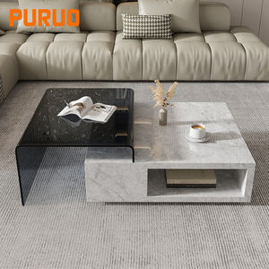 طاولة تلفزيون عصرية من بورو لشاشات حتى 80 بوصة مع وحدة تخزين مزدوجة وطاولة وسائط مع باب قابل للطي لغرفة المعيشة - Product Image 5