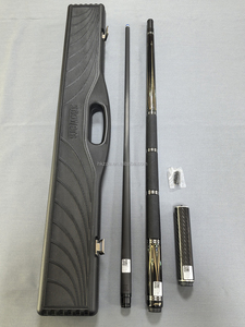 Jflowers JF20-26GBF Carbon Fiber Pool Cue, Ebony Butt with <b>Abalone</b> <b>Shell</b> Inlay, 12.5mm Tip Low Deflection Billiard Cue Case - Product Image 1