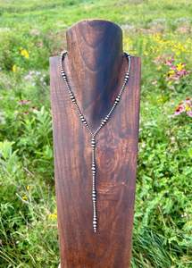 Collier Lariat en argent sterling véritable de style Navajo avec perles par MBR GEMS & JEWELRY, design fantaisie unisexe pour anniversaire - Product Image 2