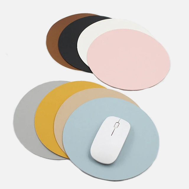 Round Square Shape PU Waterproof Mouse Pads Desk Table Cup Disc Mat Gaming Mouse Mat Coaster for Laptop Computer Mouse Pad