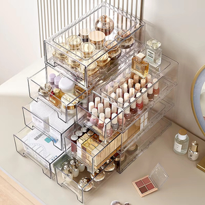 Bán Buôn Rõ Ràng Nhựa Ngăn Kéo Tổ Chức Thiết Lập Stackable Chống Bụi Máy Tính Để Bàn Son Môi Nước Hoa Tổ Chức Mỹ Phẩm Ngăn Kéo Lưu Trữ Hộp - Product Image 3
