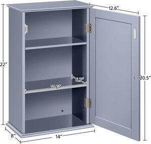 Armoire de salle de bain personnalisée, armoire murale de rangement, armoire murale au-dessus des toilettes, gain de place, armoire à médicaments avec étagères - Product Image 2