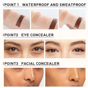 Échantillon gratuit Correcteur de teint à couvrance totale Marque privée Crème correctrice de teint Maquillage Correcteur de teint pour les cernes Correcteur de teint facial - Product Image 6