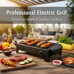 Indoor BBQ Electric <strong>Grill</strong> <strong>Pan</strong> Stainless Steel Non-Stick Smokeless <strong>Grill</strong> Adjustable Temperature for Steak Vegetable Grilling 220V - Product Image 2
