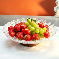 Plateau à fruits en verre de luxe léger, plateau à bonbons pour restaurant, assiette à dessert en verre, plateau à snacks durable, plateau à fruits secs