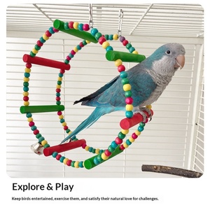 Supporto per Uccelli in Legno Multifunzionale, Giocattolo Decorativo Colorato per Uccelli - Product Image 6
