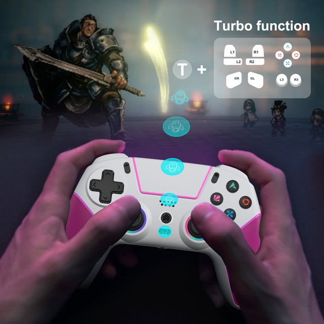 Wireless PS5 Controller Hall Trigger Dual Vibration Turbo Gamepad 9 Modes RGB LED Macro Programming P5 BT Game Controller