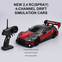 Voiture RC 2.4G rechargeable avec pulvérisation, phares et simulation de drift, véhicule de course 4x4 pour enfants