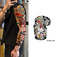 Tatouage temporaire complet du bras, autocollant longue durée et sûr, motif tribal pour hommes, tatouage complet de la main et de la manche