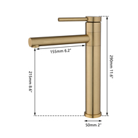 Robinet de lavabo moderne en acier inoxydable noir plaqué or avec cartouche céramique, mitigeur d'eau chaude/froide à débit contrôlé pour montage sur plan