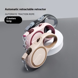 Laisse de chien rétractable automatique, verrouillage semi-automatique, conception absorbant les chocs, ressort en acier inoxydable, écologique, tendance, petits chiens - Product Image 5