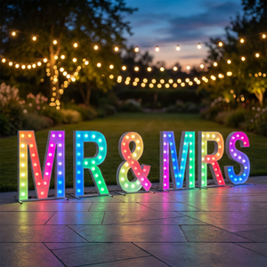 Custom Number LED 3D RGB MARRY ME Light <b>Bulb</b> Luminous Letters Sign For Wedding Company Advertising sign - Product Image 5