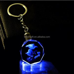Llavero de Cristal Personalizado con Grabado Láser 3D/Llavero de Cristal LED con Foto - Product Image 3