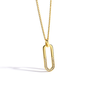 Collar con Colgante Geométrico de Circonita Cúbica para Mujer, Chapado en Oro de 18K, Joyería Minimalista, Estilo Instagram, Accesorio de Moda al por Mayor - Product Image 2