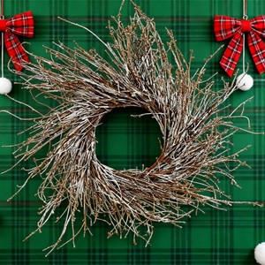 Branches naturelles guirlande de <span class=keywords><strong>porte</strong></span> de Noël couronne d'arbre pour les fêtes de célébration pour la décoration intérieure ornement extérieur festif - Product Image 2