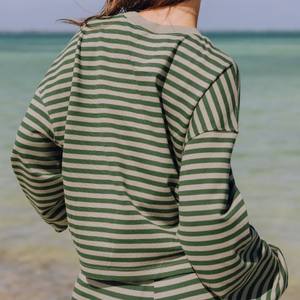 Maglietta a Maniche Lunghe a Righe per <span class=keywords><strong>Donna</strong></span> Design Personalizzato all'Ingrosso T-shirt in Cotone a Maniche Lunghe - Product Image 2