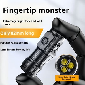 Xinsite Đèn pin sạc <span class=keywords><strong>Led</strong></span> siêu năng lượng 3W di động đèn pin thu hút từ tính ba mắt mini 1000 Lumens cho ngoài trời - Product Image 4