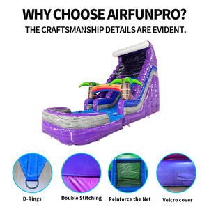 Toboggan aquatique <span class=keywords><strong>gonflable</strong></span> commercial en PVC effet marbre de 18 pieds, double piste avec piscine, idéal pour événements et locations de 20 pieds, pour enfants et adultes - Product Image 1