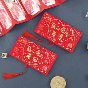 Sobre rojo plegable con estampado dorado, 52 tarjetas, boda, <span class=keywords><strong>cumpleaños</strong></span>, especial para esposa, <span class=keywords><strong>hijo</strong></span>, hija, abuelo, abuela, hecho de papel - Product Image 2