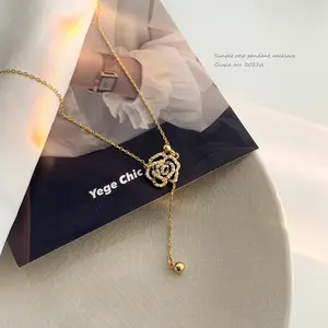 SC New Fashion Korean Choker Halskette Personal isierte Schöne vergoldete Halskette Brief Flower Rose Halskette für Frauen