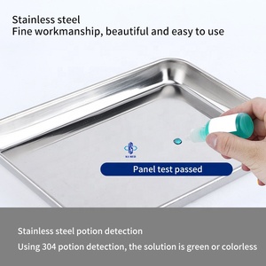 ถาดผ่าตัดสแตนเลส KSMED 304 ถาดสี่เหลี่ยม อุปกรณ์การแพทย์สำหรับโรงพยาบาล ถาดใส่เครื่องมือผ่าตัดแบบปลอดเชื้อ - Product Image 4