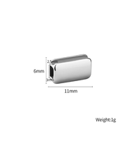 Fermoir mécanique gravé sur mesure pour bracelets ajustables à glissière, perles entretoises rectangulaires gravées, bijoux hypoallergéniques