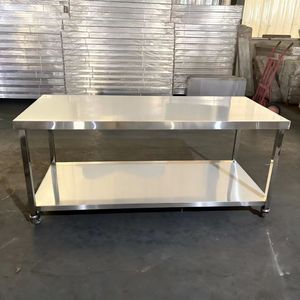 Bàn làm việc hình chữ nhật bằng thép không gỉ siêu bền, bán chạy, thích hợp cho thiết bị nhà bếp trong khách sạn và nhà hàng - Product Image 2