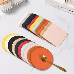 Custom Logo Laser <b>Coaster</b> Double Sided Faux Leather <b>Coasters</b> for <b>Drinks</b> - Product Image 5