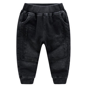 Tienda de Ropa Infantil, Ropa para Bebés, Pantalones para Niños, Pantalones Vaqueros Negros de Algodón para Niños de China - Product Image 1