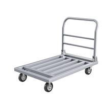 Chariot de transport pliable à quatre roues en acier durable, tube carré, anti-rouille, robuste, chariot de transport d'atelier OEM