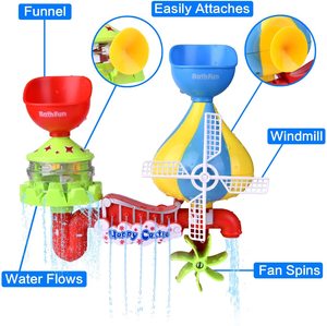 Jouets de bain en plastique pour les tout-petits Animaux de la mer Laboratoire aquatique avec tasses empilables Filet de pêche <span class=keywords><strong>Moulin</strong></span> à <span class=keywords><strong>vent</strong></span> Cascade pour la natation-pour les bébés - Product Image 2