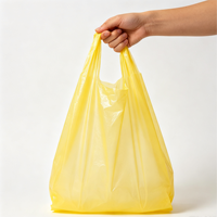 Sac de transport en plastique jaune citron vif uni, polyvalent pour cosmétiques et petits articles à emporter
