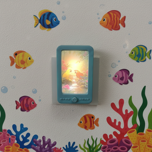 Lampe de chevet LED carrée moderne 3D GL-W130 avec interrupteur à bouton, double changement de couleur, en plastique PP, à brancher, pour chambre d'enfant - Product Image 2