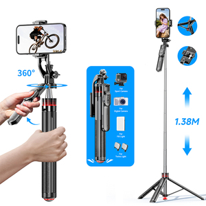Trípode Automático para Teléfono CYKE, Palo <span class=keywords><strong>Selfie</strong></span> para iPhone con Control Remoto, Soporte Giratorio Extensible para Grabación de Video y Vlogs F05 - Product Image 1