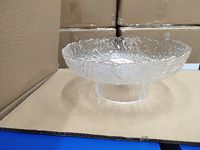 Plateau à fruits rond en verre givré de luxe classique, motif arbre blanc, plat pour bonbons, aliments secs, fruits, salade, pour les fêtes
