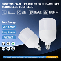 Ampoule LED de haute qualité 5W 10W 15W 20W 30W 40W 50W E27 B22 AC85-265V, lampe d'éclairage de bureau à large plage de tension avec température de couleur 3000K/6500K