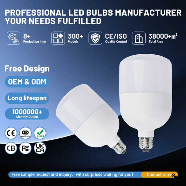 High Quality LED Bulb 5W 10W 15W 20W 30W 40W 50W E27 B22 AC85-265V Wide Voltage Office Lighting Lamp with 3000K/6500K Color Temp
