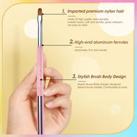 Ensemble de pinceaux professionnels 2-en-1 à double embout pour nail art, poils en nylon de qualité supérieure, pour la peinture au gel UV et le traçage des ongles, idéal pour la manucure en salon