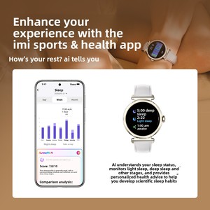 Montre connectée pour femme avec écran rond de 1,27 pouces, étanche IP68, boîtier métallique élégant, autonomie ultra longue, analyse du sommeil par IA, suivi d'activité physique - Product Image 3