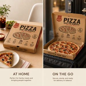 Scatole per Pizza in Carta Kraft, Contenitori Alimentari Monouso in Cartone Ondulato per Ristoranti, Asporto e <span class=keywords><strong>Consegna</strong></span> <span class=keywords><strong>a</strong></span> <span class=keywords><strong>Domicilio</strong></span> - Product Image 5
