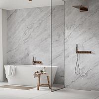 Carreaux de marbre de luxe pour salle de bain, imperméables, de haute qualité, vente en gros, panneaux muraux en PVC, système de fixation par clic, pose facile
