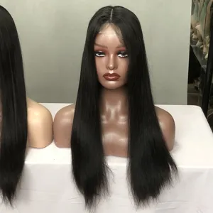Wholesale 2x6 Lace Closure Wigs Double Drawn Quality Bouncy Wave Natural Color 250gram Brazilian Hair For Black Woman