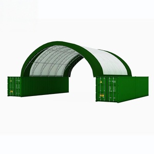 Abri conteneur à double charpente en tissu PVC, structure en acier préfabriquée, <span class=keywords><strong>prix</strong></span> de gros - Product Image 1