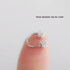 Boucles <span class=keywords><strong>d</strong></span>'oreilles classiques en forme de C, en forme de grosse boule <span class=keywords><strong>d</strong></span>'argile, entièrement serties de diamants, tendance et scintillantes, <span class=keywords><strong>pour</strong></span> le cartilage de l'<span class=keywords><strong>oreille</strong></span> - Product Image 3