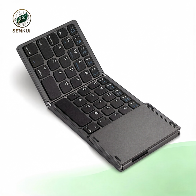 New Hot Selling Ultra-Slim 3 Folding Keyboard BT Rechargeable Wireless Keyboard with Touchpad for IOS Android Windows