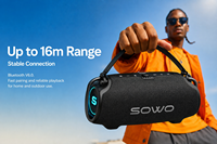 Enceinte portable étanche 30W RMS pour extérieur, avec lumière RGB, lanterne de camping, charge rapide LE Auracast