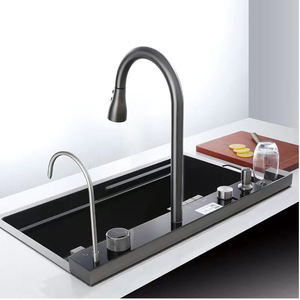 Fregadero de Cocina Moderno de Acero Inoxidable 304, de un Solo Tazón, con Grifo Extraíble y Accesorios - Product Image 2