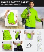 Veste de pluie pour homme en nylon à capuche, imperméable, coupe-vent, anti-déchirure, réutilisable, écologique, pliable, respirante, pour la randonnée et le camping en plein air