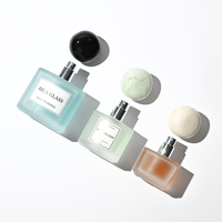 Bouteille en verre de 30 ml, 50 l, 100 ml en gros pour usine, flacon de parfum givré de 50 ml avec bouchon ovale unique