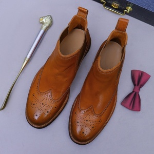 Nuevas Botas de Hombre Británicas Vintage con Suela de Cuero Goodyear Welt, Botas de Negocios Versátiles de Caña Alta - Product Image 4
